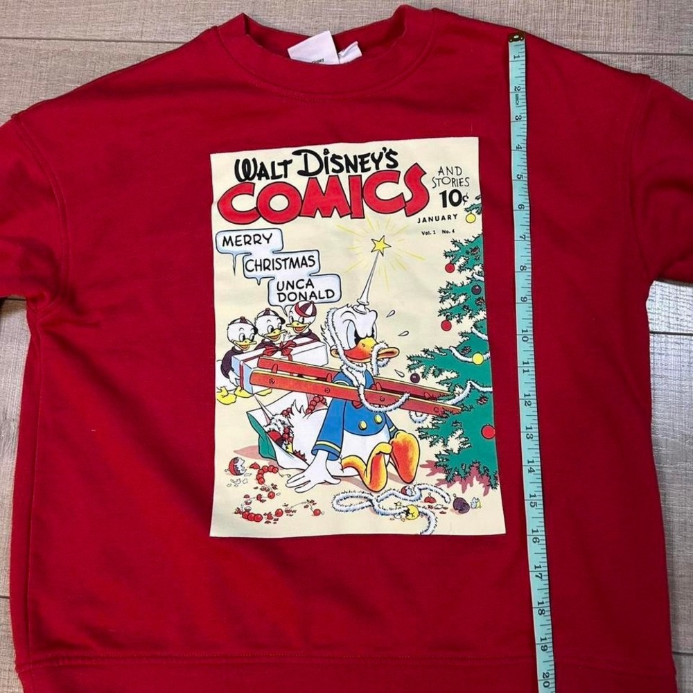 Disney‎ Donald Duck Comics Red Christmas Sweatshirt - XS - Picture 5 of 8